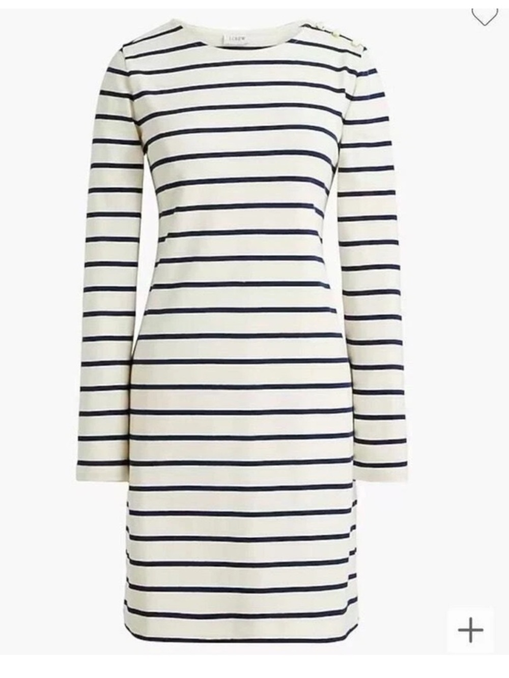 NWT J. Crew Factory Striped Long Sleeve Navy & Ivory, BY480, Size Small